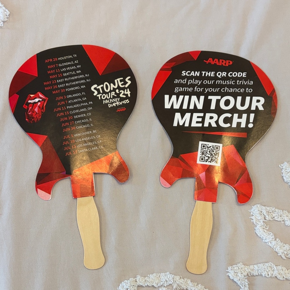 Rolling Stones Tour '24 Fan Merch Memorabilia AARP Set of 2